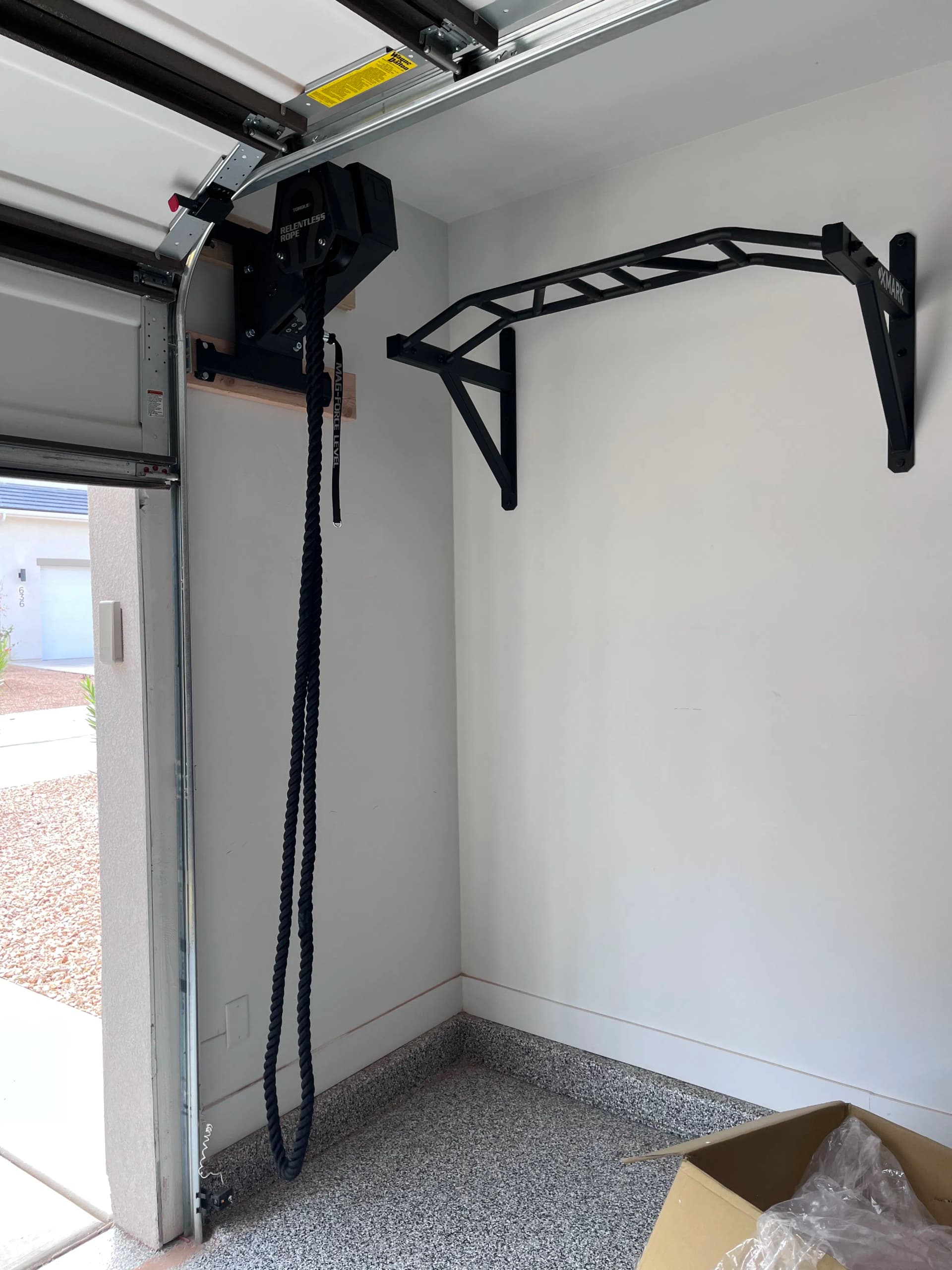 Garage Gym Equipment Install With a Climbing Rope Twist image