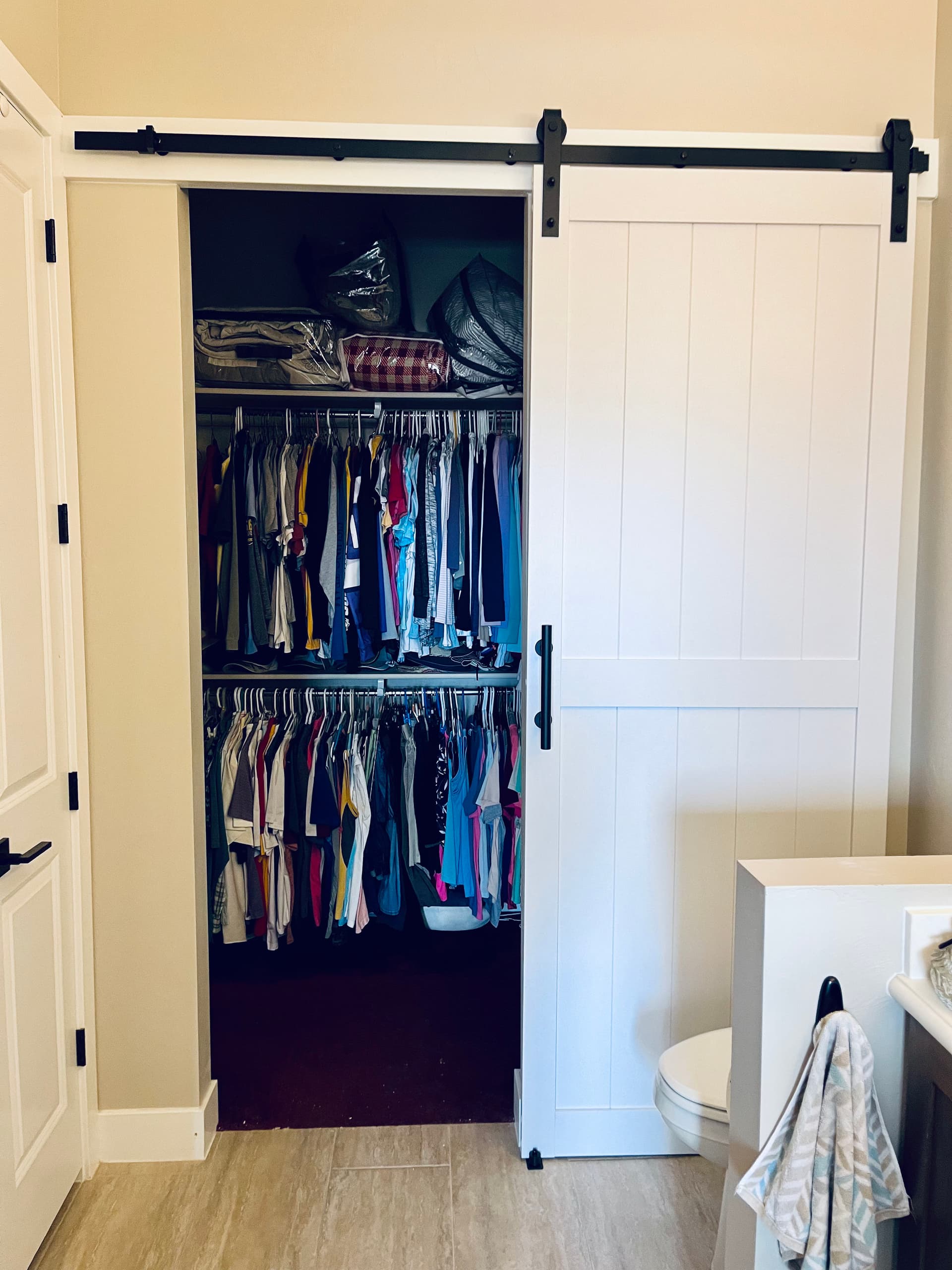 Elegant Barn Door Installation for Closet Space