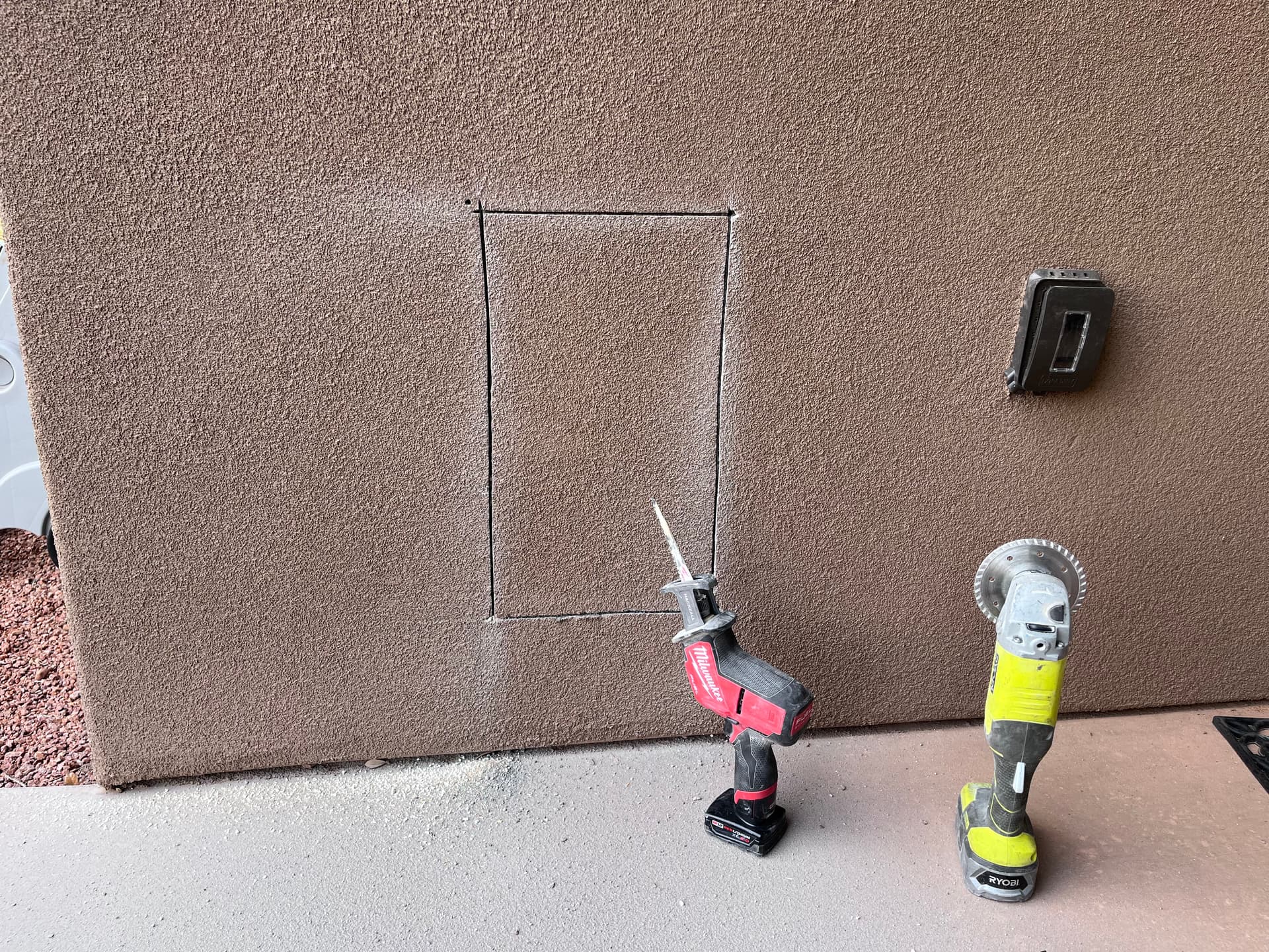 Gallery photos for Dog Door Through Stucco Wall - No Shortcuts Taken: Image #3