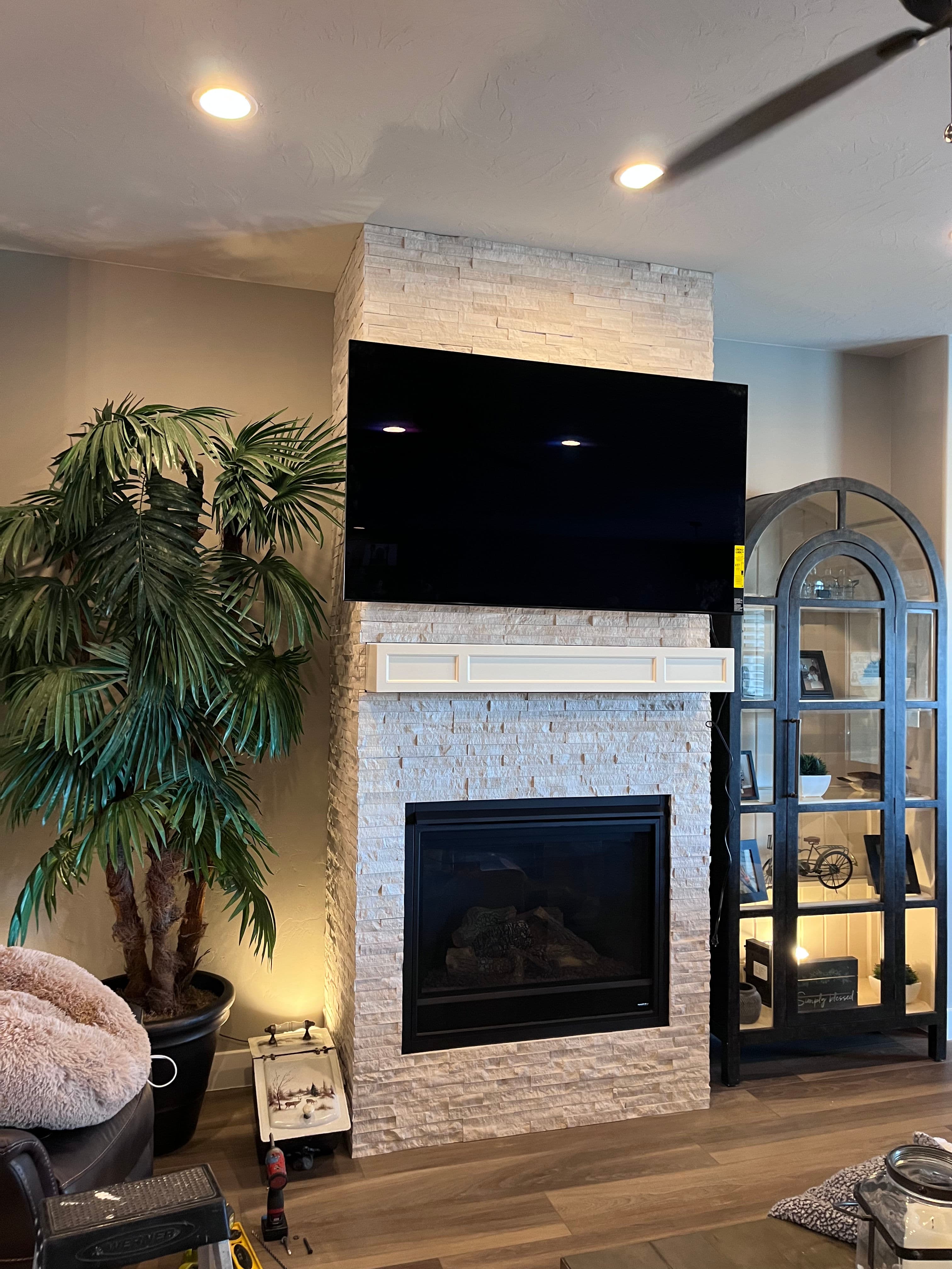 Project TV Mounted Over a Stone Fireplace in St. George image