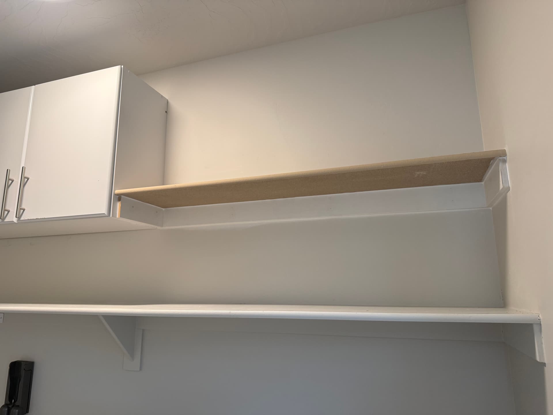 Gallery photos for Laundry Room Storage Upgrade with Shelving and Cabinets: Image #1