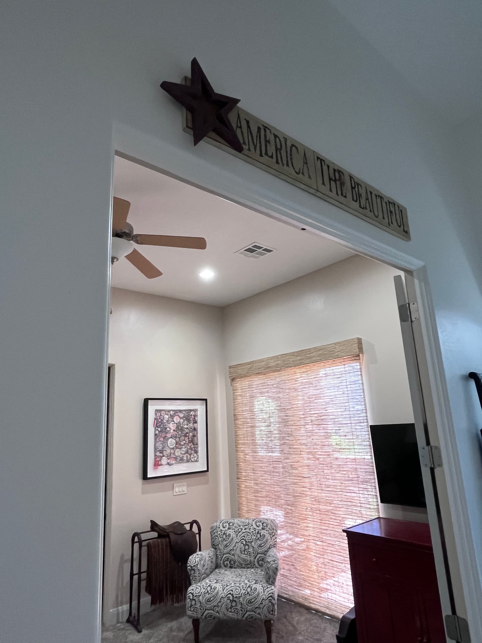 Gallery photos for Mounting a Patriotic Sign and Framed Collection in St. George: Image #1