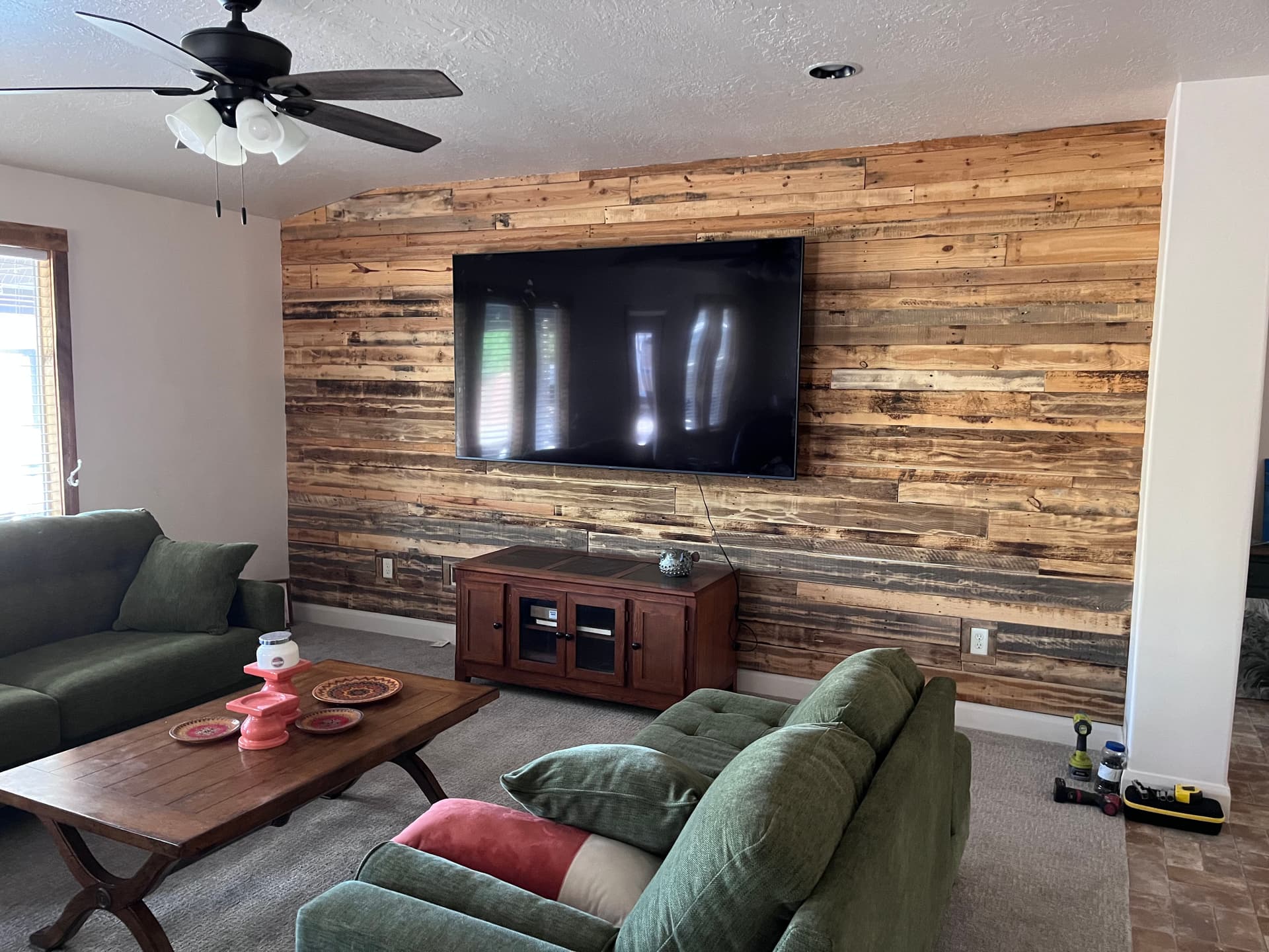 Gallery photos for 86-Inch TV Mounted Clean on a St. George Accent Wall: Image #2