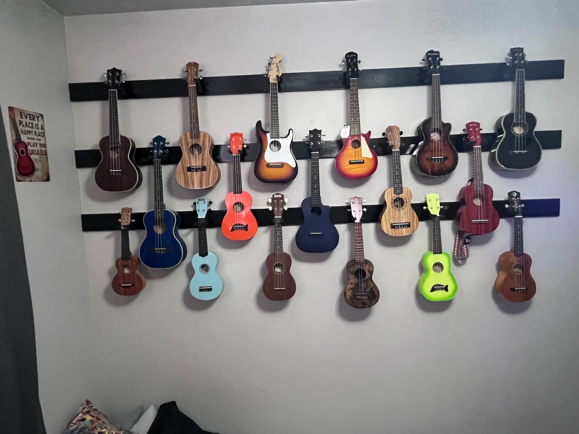 Custom Ukulele Wall Display That Actually Shows Off the Collection image
