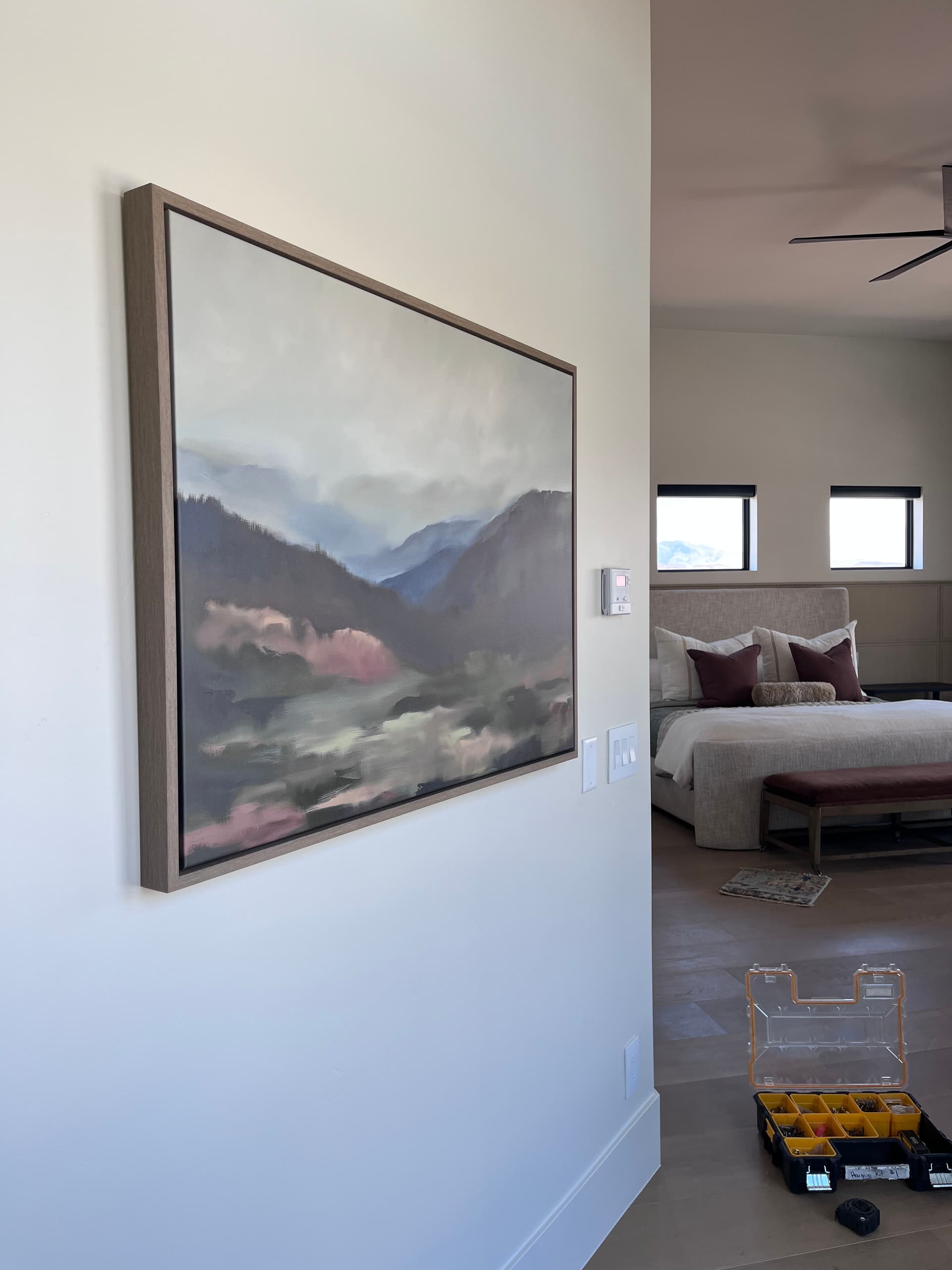 Gallery photos for Large Mirror and Artwork Hung With a Clean, Polished Finish: Image #3