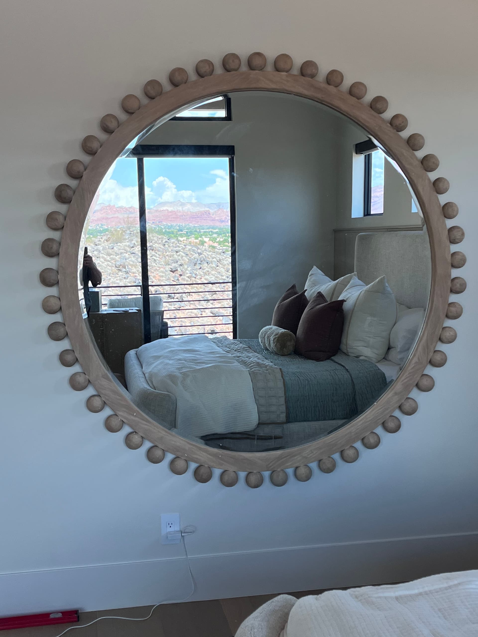 Large Mirror and Artwork Hung With a Clean, Polished Finish image