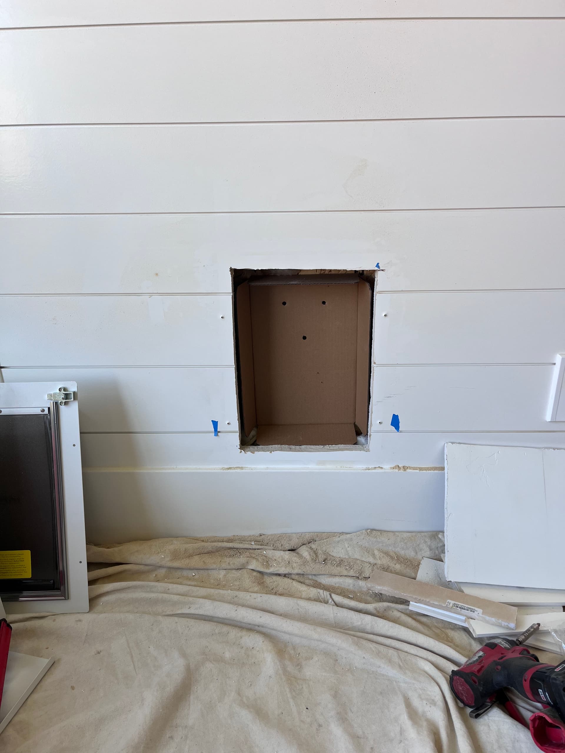 Gallery photos for Dog Door Installation Through an Interior Shiplap Wall: Image #5