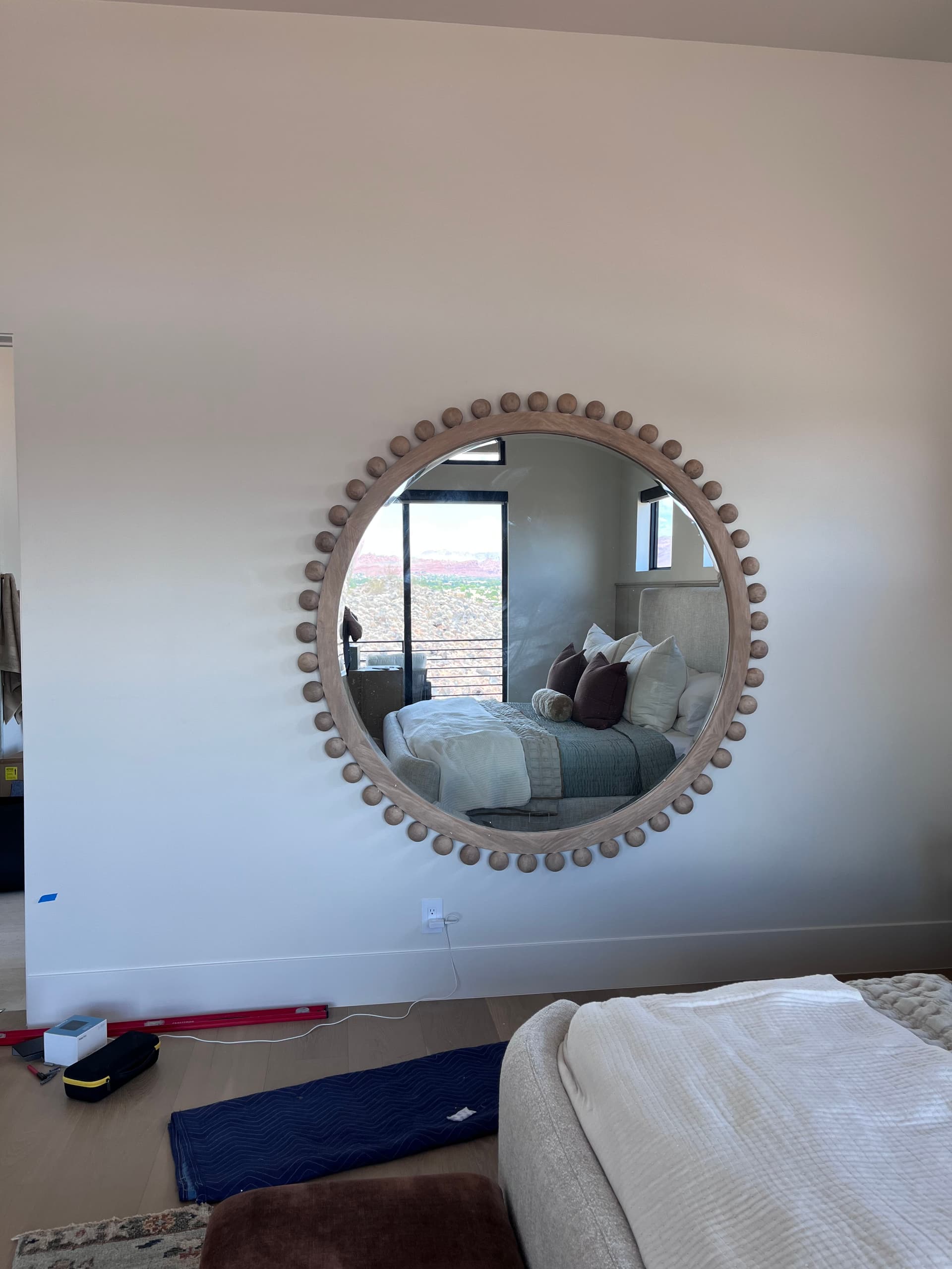 Gallery photos for Large Mirror and Artwork Hung With a Clean, Polished Finish: Image #1