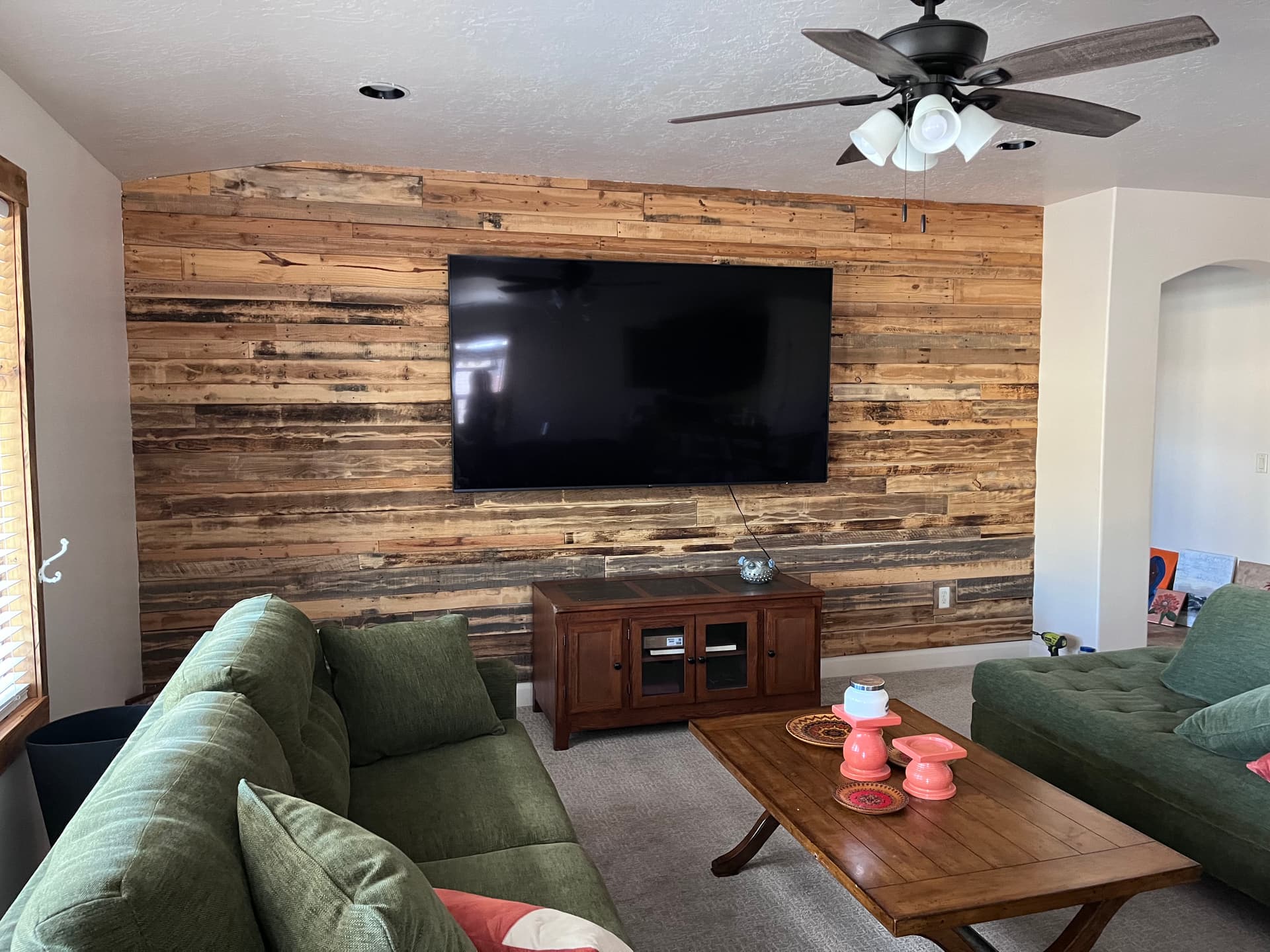 Gallery photos for 86-Inch TV Mounted Clean on a St. George Accent Wall: Image #3